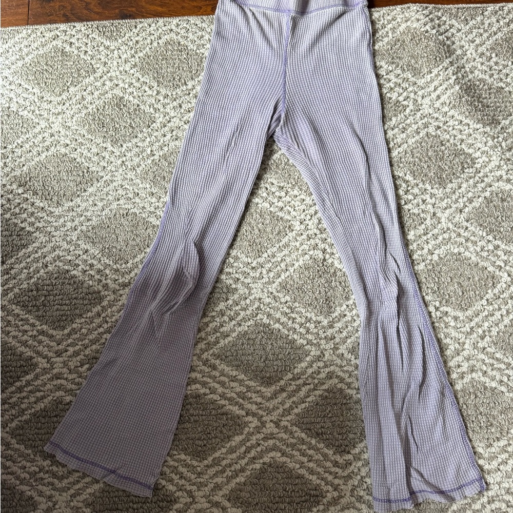 Purple Checkered Flared Pants